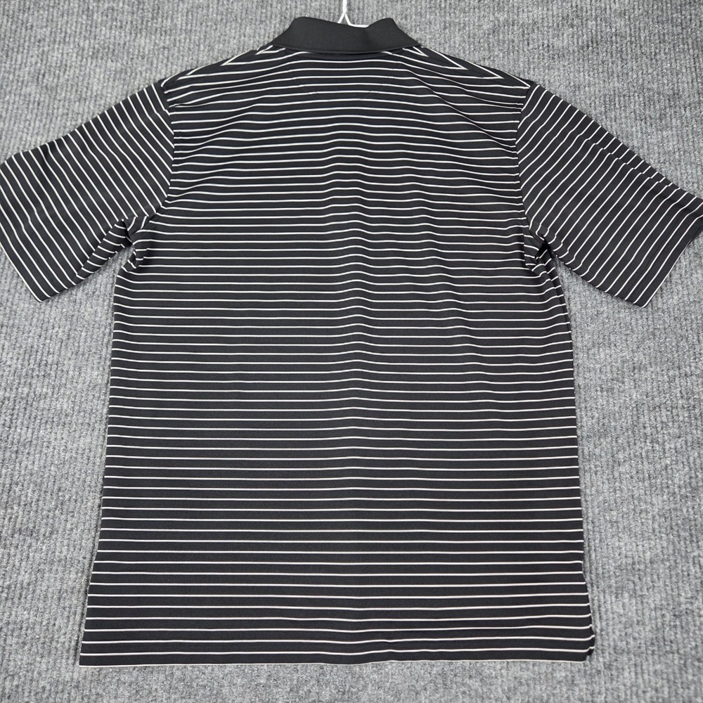 Under Armour Mens Striped Golf Polo Shirt Black White‎ Short Sleeve Size Medium